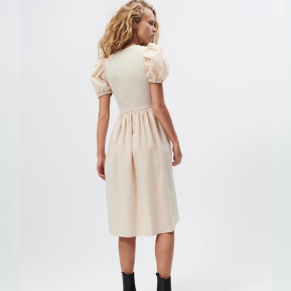 Zara Dresses Zara Combination Knit Polin Voluminous Midi Dress Poshmark